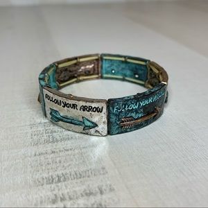 Follow Your Arrow Multi Color Metal Stretch Bangle